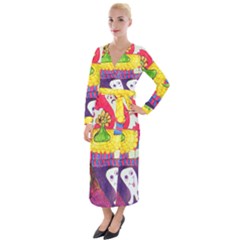 Circus Ghosts Velvet Maxi Wrap Dress by snowwhitegirl