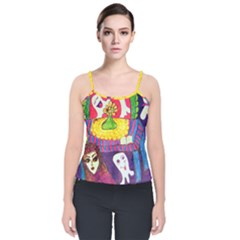 Circus Ghosts Velvet Spaghetti Strap Top by snowwhitegirl