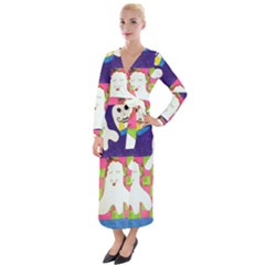 Circus Ghosts Sing Velvet Maxi Wrap Dress by snowwhitegirl