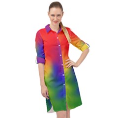 Rainbow Colors Lgbt Pride Abstract Art Long Sleeve Mini Shirt Dress by yoursparklingshop