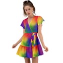 Rainbow Colors LGBT Pride Abstract Art Flutter Sleeve Wrap Dress View1