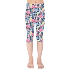 Beautiful Floral Pattern Kids  Capri Leggings  by TastefulDesigns