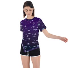 Stars Asymmetrical Short Sleeve Sports Tee by Sparkle