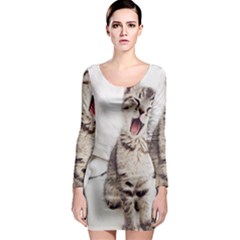 Laughing Kitten Long Sleeve Bodycon Dress by Sparkle