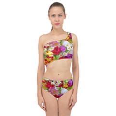 Beautiful Floral Spliced Up Two Piece Swimsuit by Sparkle