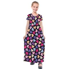 Colorful Love Kids  Short Sleeve Maxi Dress by Sparkle