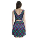 Purple, green tartan, retro buffalo plaid pattern, classic tiled theme Split Back Mini Dress  View2