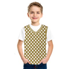 Gold Polka Dots Patterm, Retro Style Dotted Pattern, Classic White Circles Kids  Sportswear by Casemiro