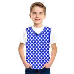 Dark Blue And White Polka Dots Pattern, Retro Pin-up Style Theme, Classic Dotted Theme Kids  Sportswear by Casemiro