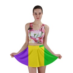 Carnival Mardi Gras Purple Yellow Green Stripes Mini Skirt by yoursparklingshop