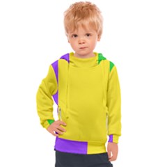 Carnival Mardi Gras Purple Yellow Green Stripes Kids  Hooded Pullover by yoursparklingshop