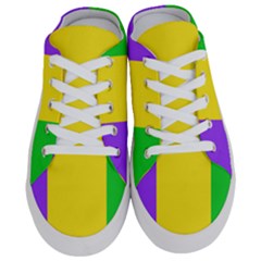 Carnival Mardi Gras Purple Yellow Green Stripes Half Slippers by yoursparklingshop