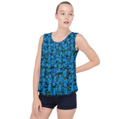 Blue Sakura Forest  Tree So Meditative And Calm Bubble Hem Chiffon Tank Top by pepitasart