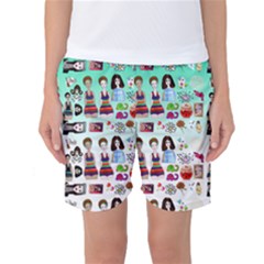 Kawaii Collage Green Ombre Women s Basketball Shorts by snowwhitegirl