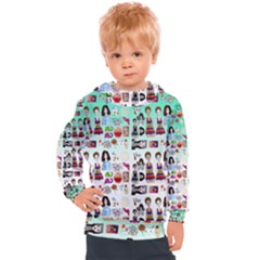 Kawaii Collage Green Ombre Kids  Hooded Pullover by snowwhitegirl