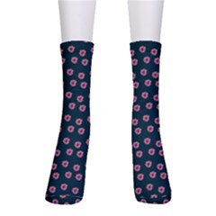 Peach Purple Daisy Flower Teal Men s Crew Socks by snowwhitegirl