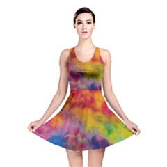 Colorful Watercolors Texture                                                    Reversible Skater Dress by LalyLauraFLM