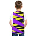 Abstract triangles, three color dotted pattern, purple, yellow, black in saturated colors Kids  SportsWear View2