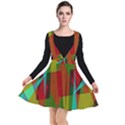 Rainbow colors palette mix, abstract triangles, asymmetric pattern Plunge Pinafore Dress View1