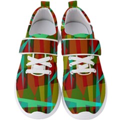 Rainbow Colors Palette Mix, Abstract Triangles, Asymmetric Pattern Men s Velcro Strap Shoes by Casemiro