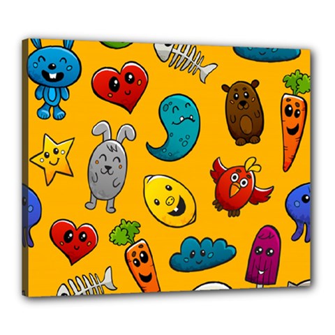 Graffiti Characters Seamless Ornament Canvas 24  X 20  (stretched) by Amaryn4rt