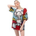 Rays Smoke Pop Art Style Vector Illustration Oversized Chiffon Top View1