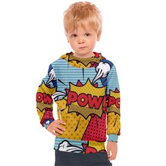 Pow Word Pop Art Style Expression Vector Kids  Hooded Pullover by Amaryn4rt