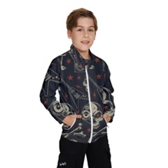 Grunge Seamless Pattern With Skulls Kids  Windbreaker by Amaryn4rt