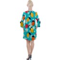 Pop Art Style Citrus Seamless Pattern Open Neck Shift Dress View2