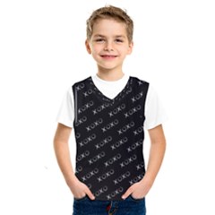 Xoxo Black And White Pattern, Kisses And Love Geometric Theme Kids  Sportswear by Casemiro