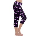 Purple, pink bokeh dots, asymmetric polka dot with modern twist Capri Yoga Leggings View3