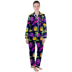 Space Patterns Satin Long Sleeve Pyjamas Set by Amaryn4rt