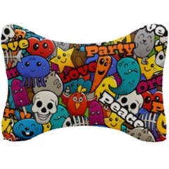 Graffiti Characters Seamless Pattern Seat Head Rest Cushion by Amaryn4rt