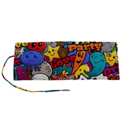 Graffiti Characters Seamless Pattern Roll Up Canvas Pencil Holder (s) by Amaryn4rt