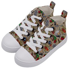 Tattoo Pattern Kids  Mid-top Canvas Sneakers by Amaryn4rt