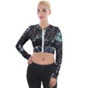 Abstract Colorful Texture Long Sleeve Cropped Velvet Jacket View1