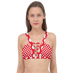 Large White Polka Dots Pattern, Retro Style, Pinup Pattern Cage Up Bikini Top by Casemiro