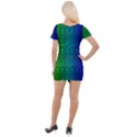 Rainbow colored scales pattern, full color palette, fish like Short Sleeve Asymmetric Mini Dress View2