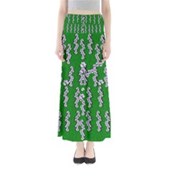 Cherry-blossoms Branch Decorative On A Field Of Fern Full Length Maxi Skirt by pepitasart