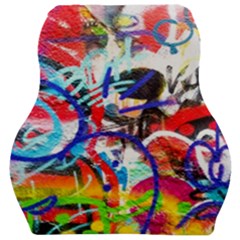 Crazy Grafitti Car Seat Velour Cushion  by essentialimage