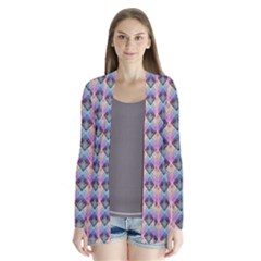 Pink And Blue Drape Collar Cardigan by Sparkle