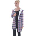 pink and blue Longline Hooded Cardigan View1