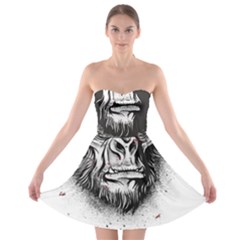 Monster Monkey From The Woods Strapless Bra Top Dress by DinzDas