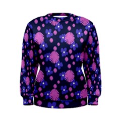 Pink And Blue Flowers Women s Sweatshirt by bloomingvinedesign