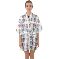 Female Reproductive System  Half Sleeve Satin Kimono  by ArtByAng