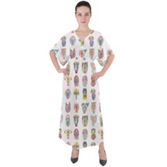 Female Reproductive System  V-neck Boho Style Maxi Dress by ArtByAng