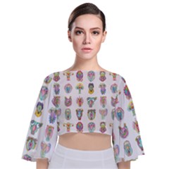 Female Reproductive System  Tie Back Butterfly Sleeve Chiffon Top by ArtByAng