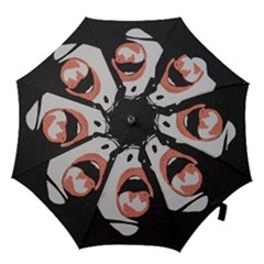 Wide Open And Ready - Kinky Girl Face In The Dark Hook Handle Umbrellas (medium) by Casemiro