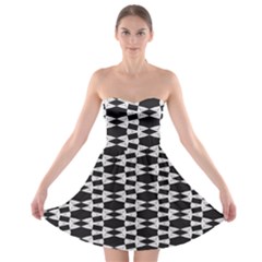 Black And White Triangles Strapless Bra Top Dress by Sparkle