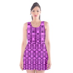 Digital Violet Scoop Neck Skater Dress by Sparkle